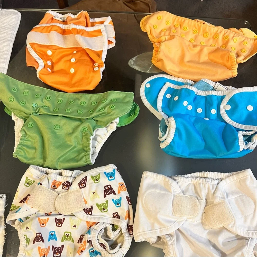 Colorful Reusable medium/ size 2 Cloth Diapers bundle Set